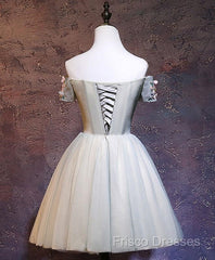 Charming Floral Short Tulle Formal Prom Dress, Knee Length Party Dress, Formal Dress