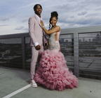 Beautiful Pink Beaded Mermaid Prom Dress Long Evening Dress