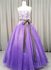 Charming Handmade Organza Purple Sweet 16 Gown, Party Dress