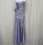 Charming Light Purple Mermaid Sweetheart Neck Pearl Sequin Satin Long Prom Dress Evening Dress