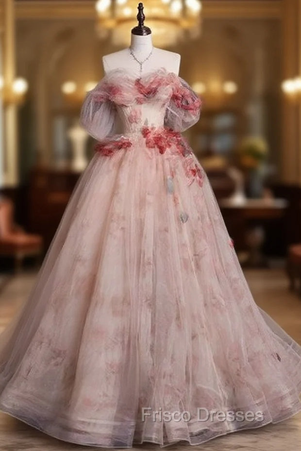 Charming Off The Shoulder Appliques Long Quinceanera Dress Formal Wedding Ball Gown Formal Prom Dress
