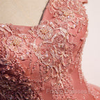 Charming Pink Off Shoulder Lace Applique Sweetheart Party Dress, Pink Formal Prom Dress