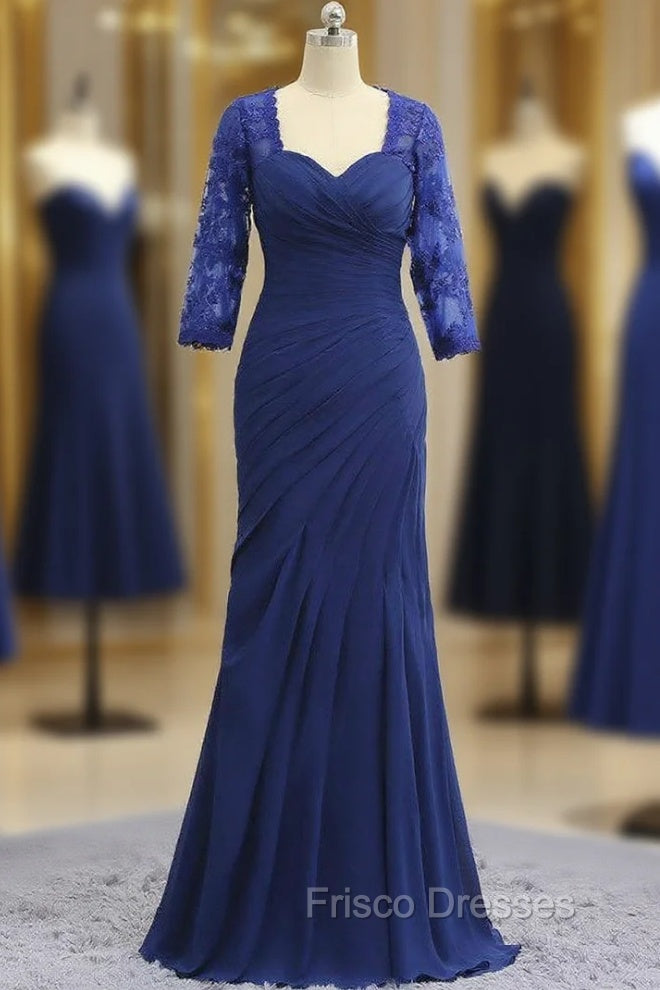 Charming Plus Size Royal Blue Mother Of The Bride Dress Mermaid 3/4 Sleeves Main image