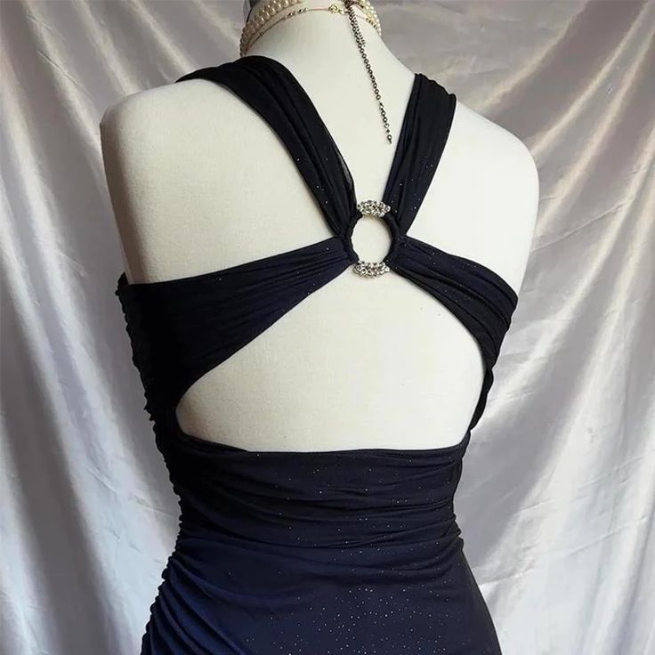 Charming Straps Navy Blue Ombre Long Backless Prom Dress Evening Dress