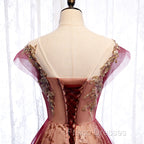 Charming Tulle Cap Sleeves Long New Party Gown, Formal Prom Dress