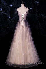 Charming Tulle Gradient Cap Sleeves Long Party Dress, A-Line Evening Gown