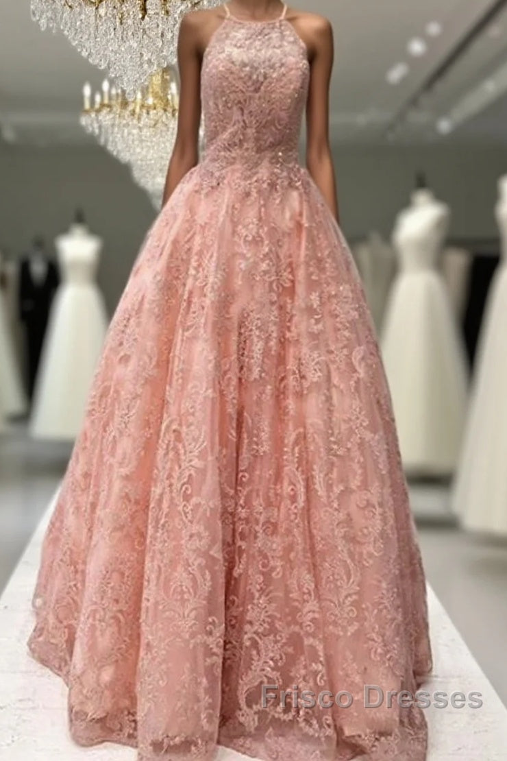Charming Tulle Lace A-Line Long Formal Prom Dress Evening Dress Main image