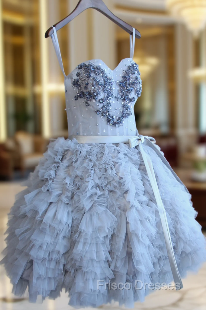 Cheap A-line Sweetheart Short Mini Tulle Short Formal Prom Dress Main image