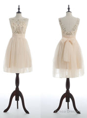 Cheap bridesmaid dresses champagne homecoming dress junior homecoming dress