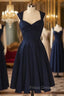 Cheap Short Blue Chiffon homecoming Dress