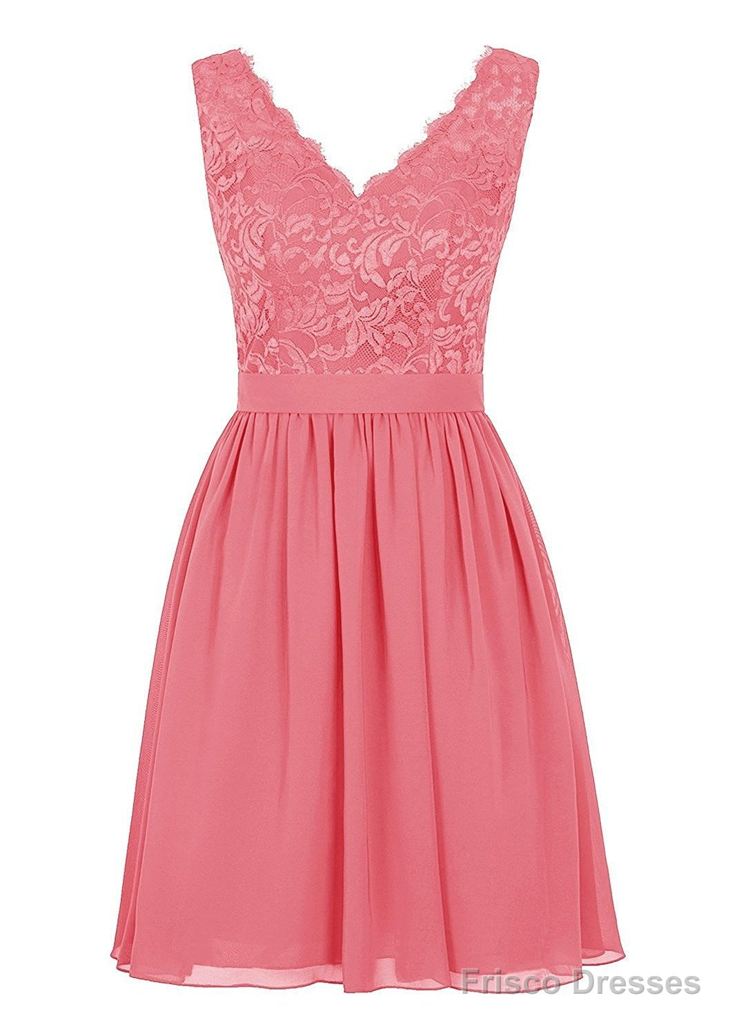 Cheap V Neck Lace Dress Bridesmaids Dress Short Prom Dress Main image