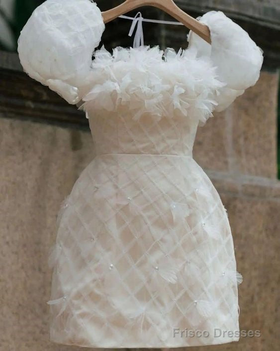 Chic A-Line Organza White Homecoming Dress 18Th Birthday Outfits