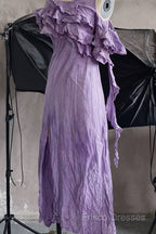 Chic A Line Scoop Lilac Long Formal Prom Dress Birthday Dress With Ruffles