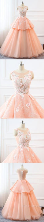 Chic A-Line Scoop Long Formal Prom Dress Lace Formal Prom Dress Ball Gowns Formal Dress