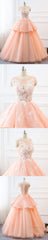 Chic A-Line Scoop Long Prom Dresses Lace Prom Dress Ball Gowns Evening Dresses