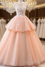 Chic A-Line Scoop Long Formal Prom Dress Lace Formal Prom Dress Ball Gowns Formal Dress