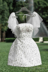 Chic A-Line Sequin Short Homecoming Dress 18Th Birthday Outfits