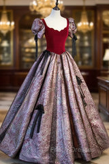 Chic A-Line Short Sleeve Formal Prom Dress, Cute Evening Party Dress