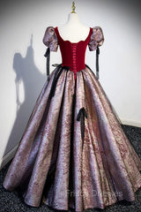 Chic A-Line Short Sleeve Formal Prom Dress, Cute Evening Party Dress