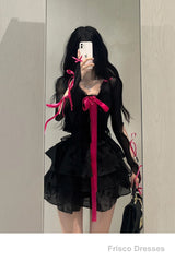 Chic A Line Spaghetti Straps Black Homecoming Dresses Birthday Dress Birthday Outfits