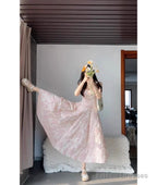 Chic A Line Spaghetti Straps Pink Satin Ankle Length Prom Dresses Birthday Outfits