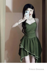 Chic A Line Spaghetti Straps Short Beach Dress Birthday Dresses Birthday Outfits