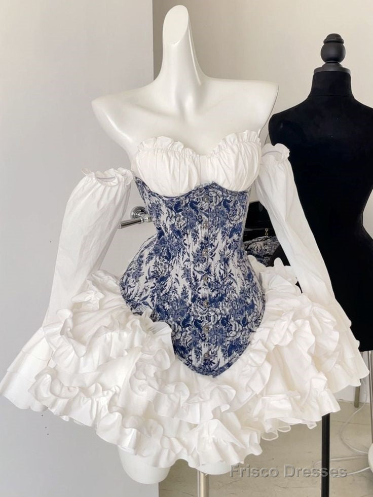 Chic A Line White Long Sleeves Homecoming Dress 16Th Birthday Outfits Secondary image
