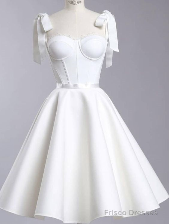 Chic A Line White Straps Homecoming Dress 16Th Birthday Outfits Secondary image