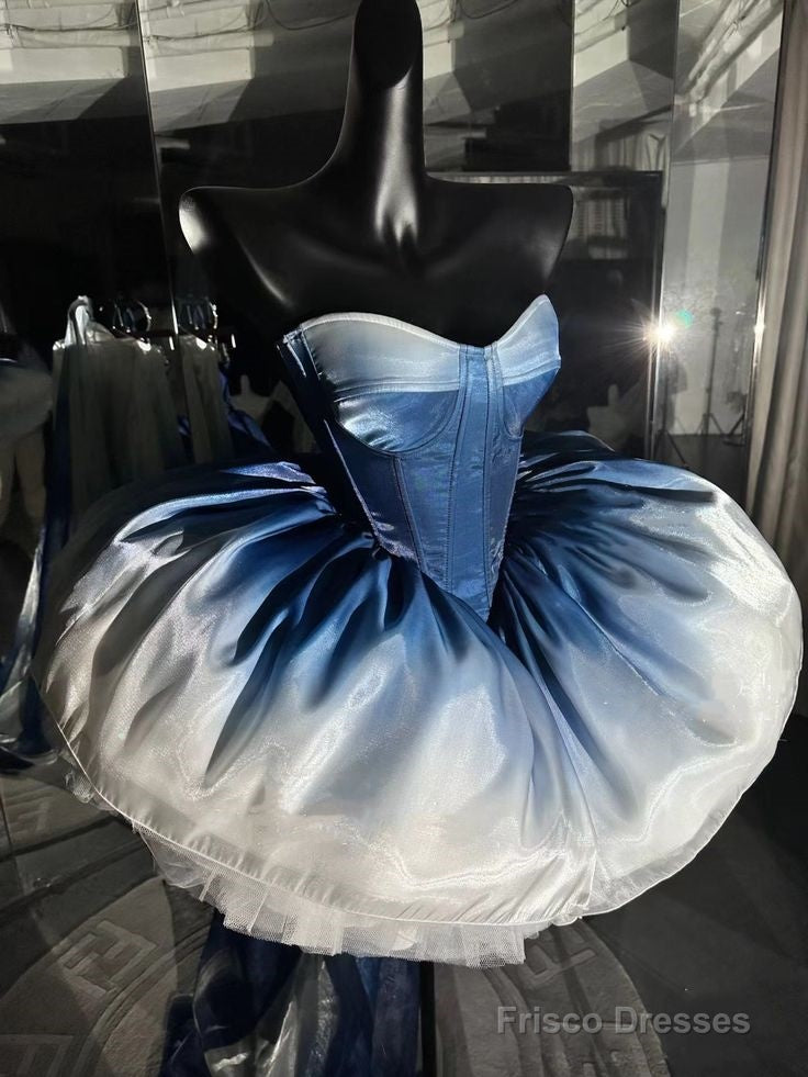 Chic Ball Gown Ombre Blue Homecoming Dress 16Th Birthday Outfits Secondary image