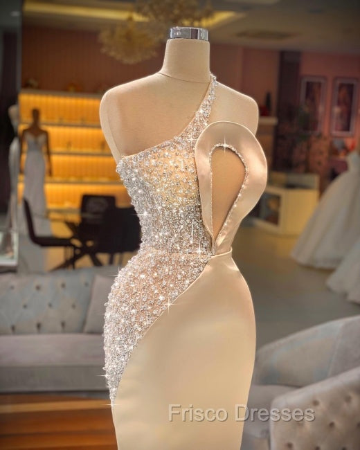 Chic Champagne Sleeveless Mermaid Formal Prom Dress Long Evening Gowns Secondary image