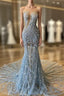 Chic Gray Formal Prom Dress Sexy Evening Dress