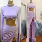 Chic High Split Long Sleeve Formal Prom Dress Mermaid High Neck Online