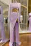 Chic High Split Long Sleeve Formal Prom Dress Mermaid High Neck Online