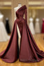 Chic Long Sleeve One Sleeve Evening Dress With Split On Sale