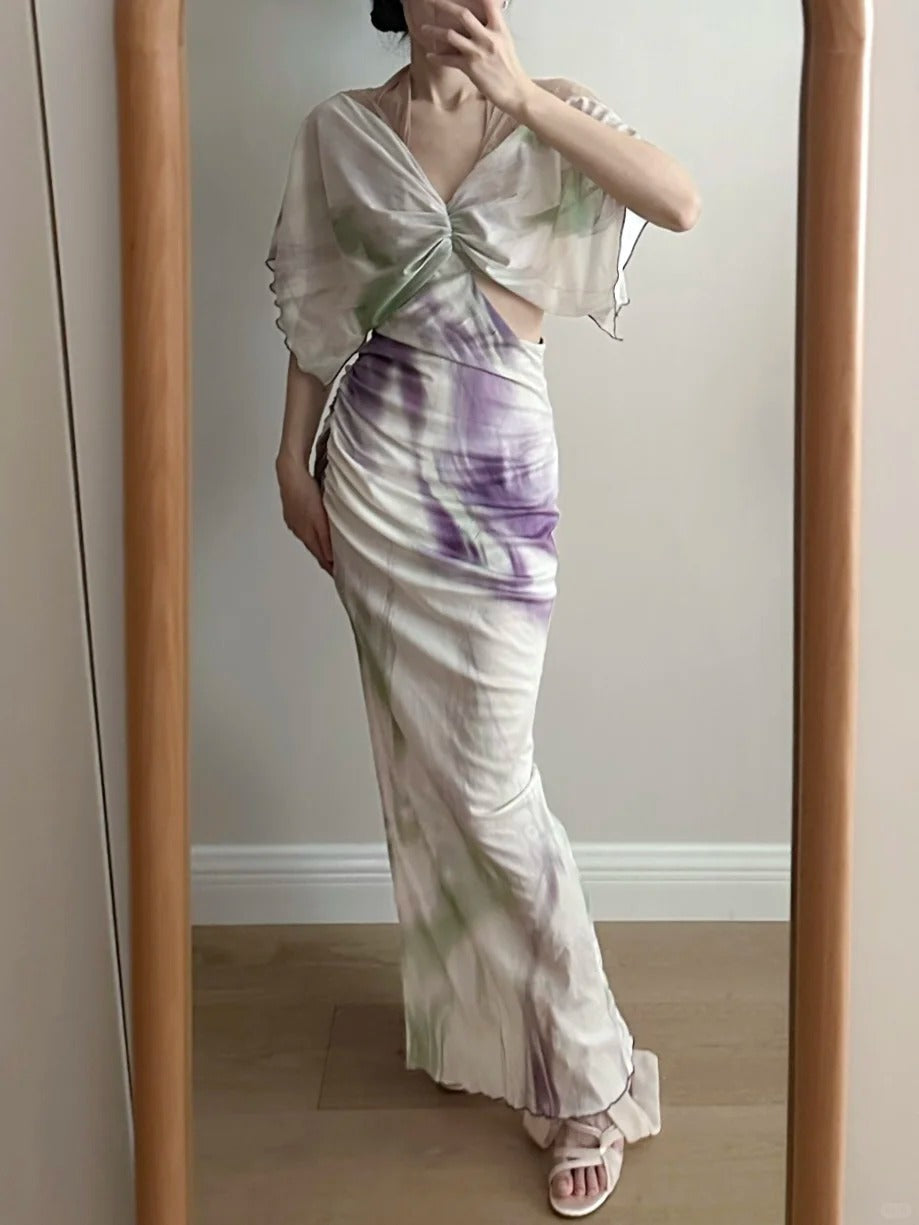Chic Mermaid Chiffon Long Prom Dress Evening Dress