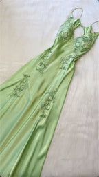 Chic Mermaid Spaghetti Straps Pink Satin Evening Dress Long Prom Dresses