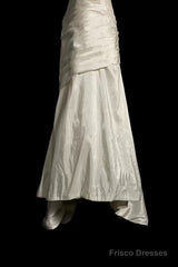 Chic Mermaid Sweetheart Taffeta Ivory Long Wedding Dress Bridal Dresses