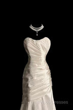 Chic Mermaid Sweetheart Taffeta Ivory Long Wedding Dress Bridal Dress