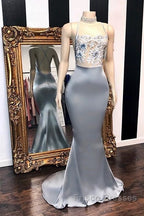 Chic Sequins Sleeveless Mermaid Formal Prom Dress Glitter New Arrival Halter Red Evening Gowns