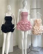 Chic Sheath Pink Organza Homecoming Dress 16Th Birthday Outfits