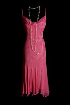 Chic Sheath Short  Prom Dresses Chiffon Beaded Hot Pink Birthday Dresses Sleeveless Evening Dresses