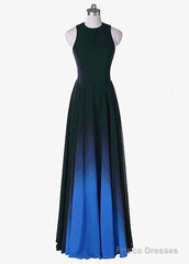 Chiffon Jewel Long A-Line Evening Dress