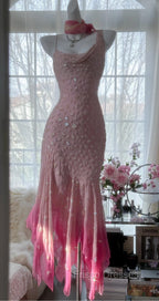 Cinderella Pink A-Line Evening Gown - Iridescent Beaded Tulle With Soft Chiffon Layers For Sweet 16