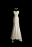 Classic Ivory Strapless Ruffled Satin Mermaid Long Prom Dress Evening Dress