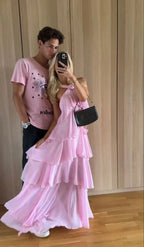 Classic Pink Prom Dresses Long Prom Gown 22Th Birthday Outfit