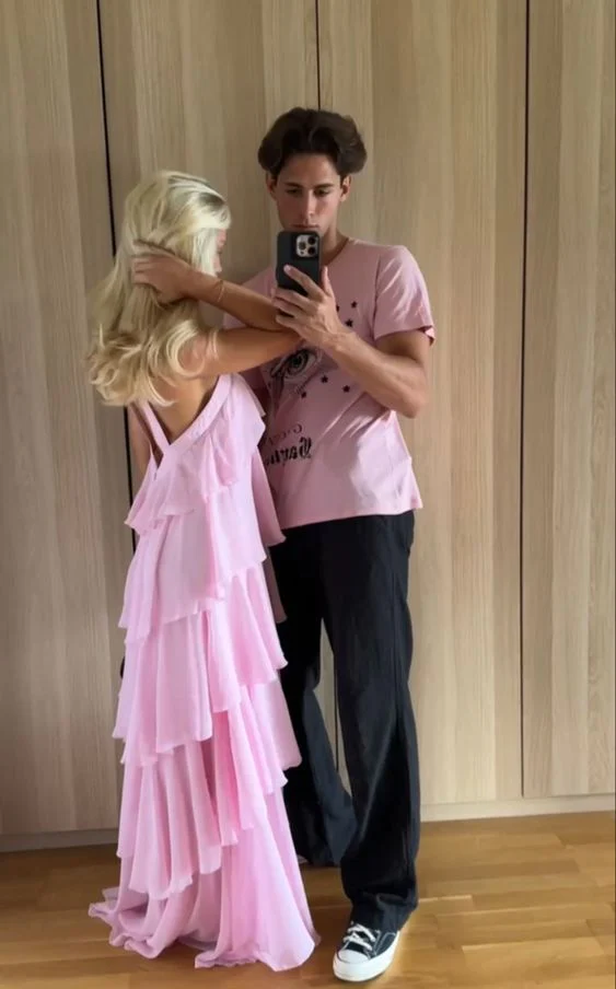 Classic Pink Prom Dresses Long Prom Gown 22Th Birthday Outfit