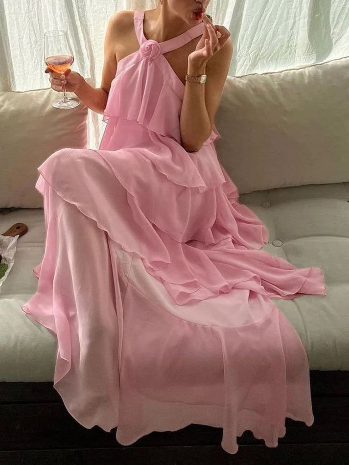 Classic Pink Prom Dresses Long Prom Gown 22Th Birthday Outfit