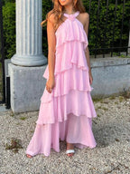 Classic Pink Prom Dresses Long Prom Gown 22Th Birthday Outfit