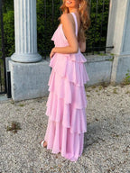 Classic Pink Prom Dresses Long Prom Gown 22Th Birthday Outfit