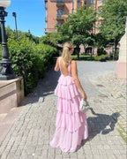 Classic Pink Prom Dresses Long Prom Gown 22Th Birthday Outfit